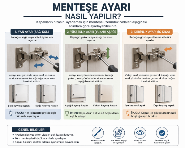 Menteşe ayarı nasıl yapılır örneği