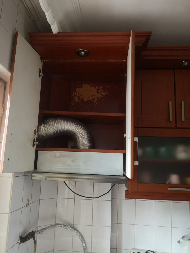 Bahçelievler siyavuzpaşa mahallesinde aspiratör dolap kesim işlemi yapıldı